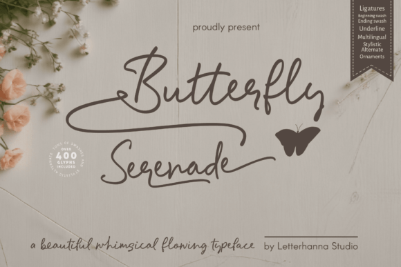 Butterfly Serenade: A Whimsical Script Font for Editorial Design